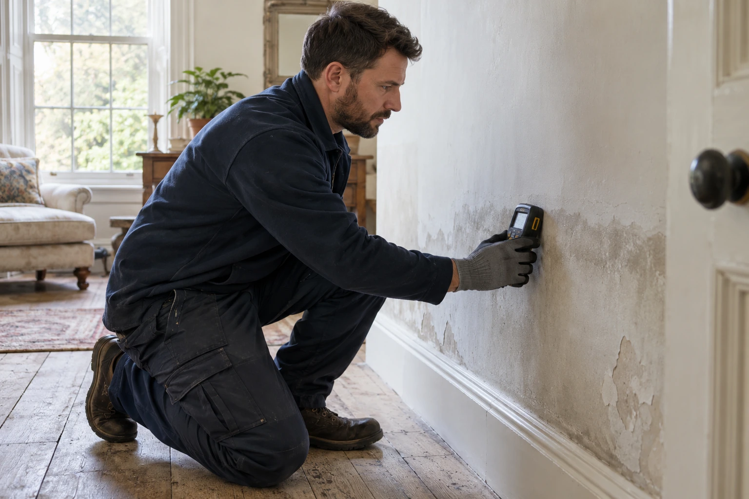 Damp Proofing work illustrated in a newly generated photograph